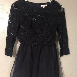 Two Piece Navy Blue Cocktail Dress